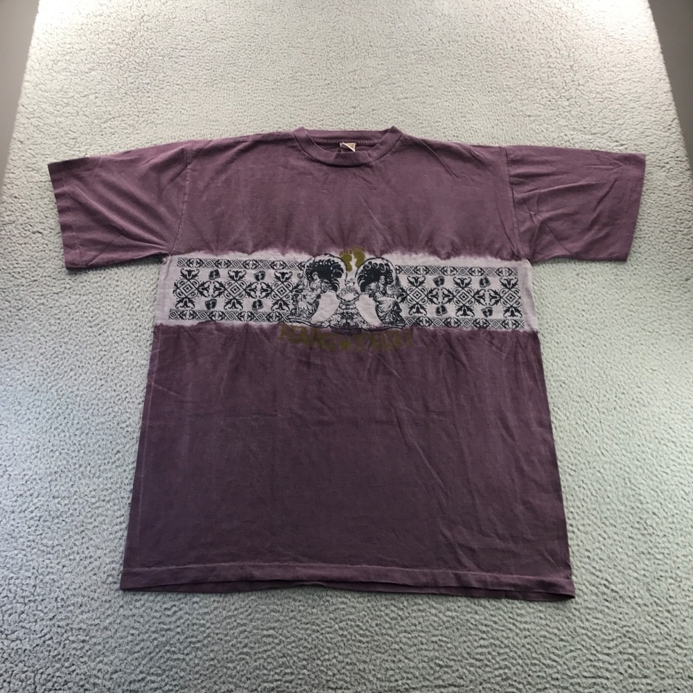 VTG Hang Tens Shirt Men XL Burgundy Faded Single Stitch Surf Skate Made In USA